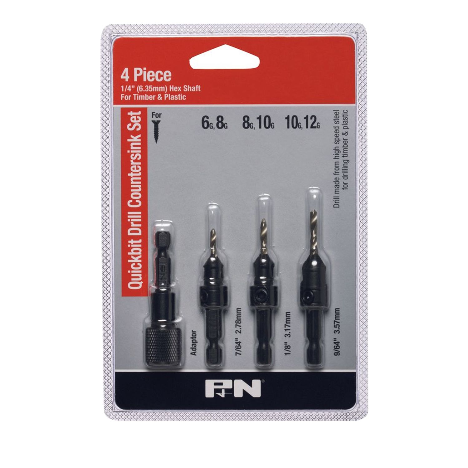 3 Piece P&N Quickbit Countersink Drill Set Adaptor | Bowens