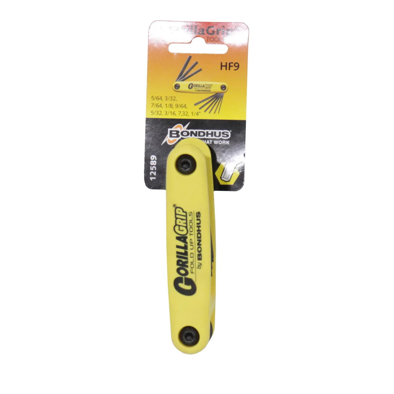 Gorilla Grip Foldup Hex Key Set Imperial 9 Piece