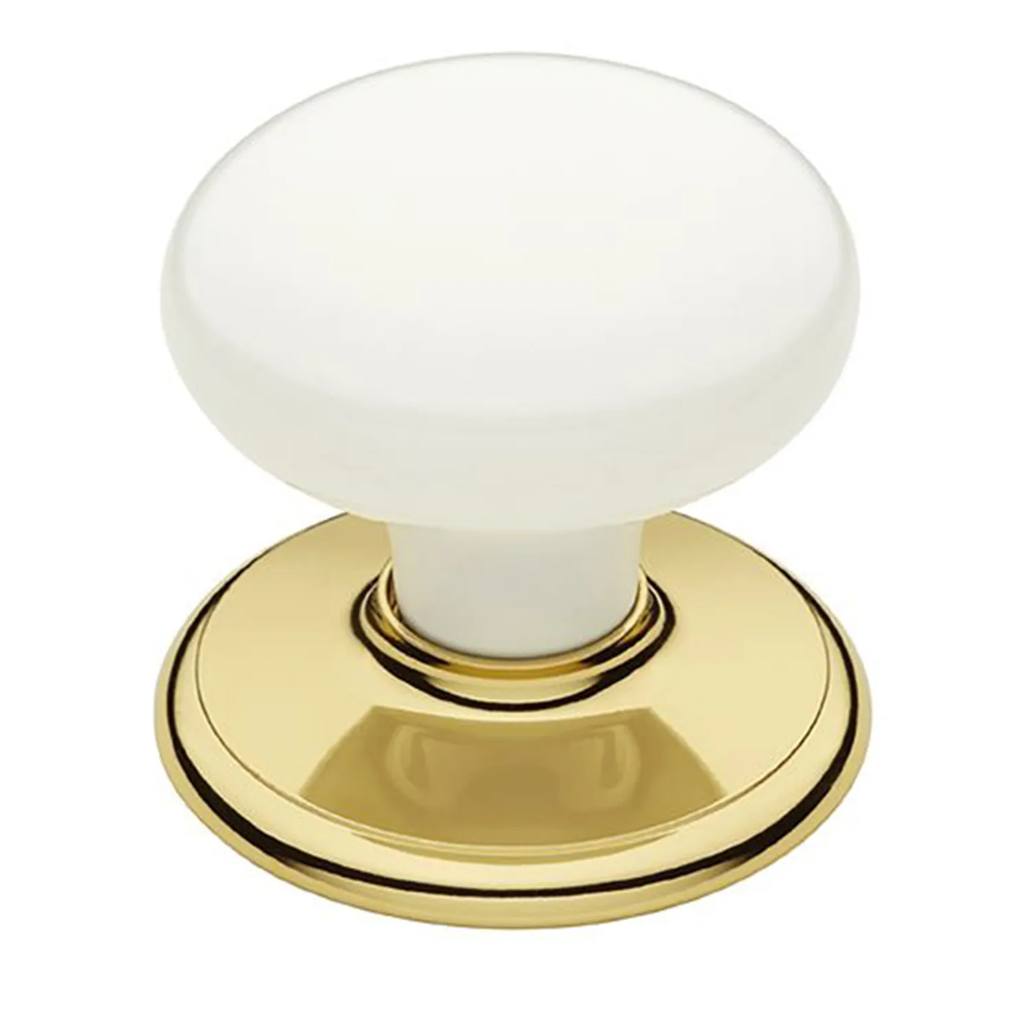 Gainsborough Classic Series Door Knob Set White with Bright Gold Back Plate