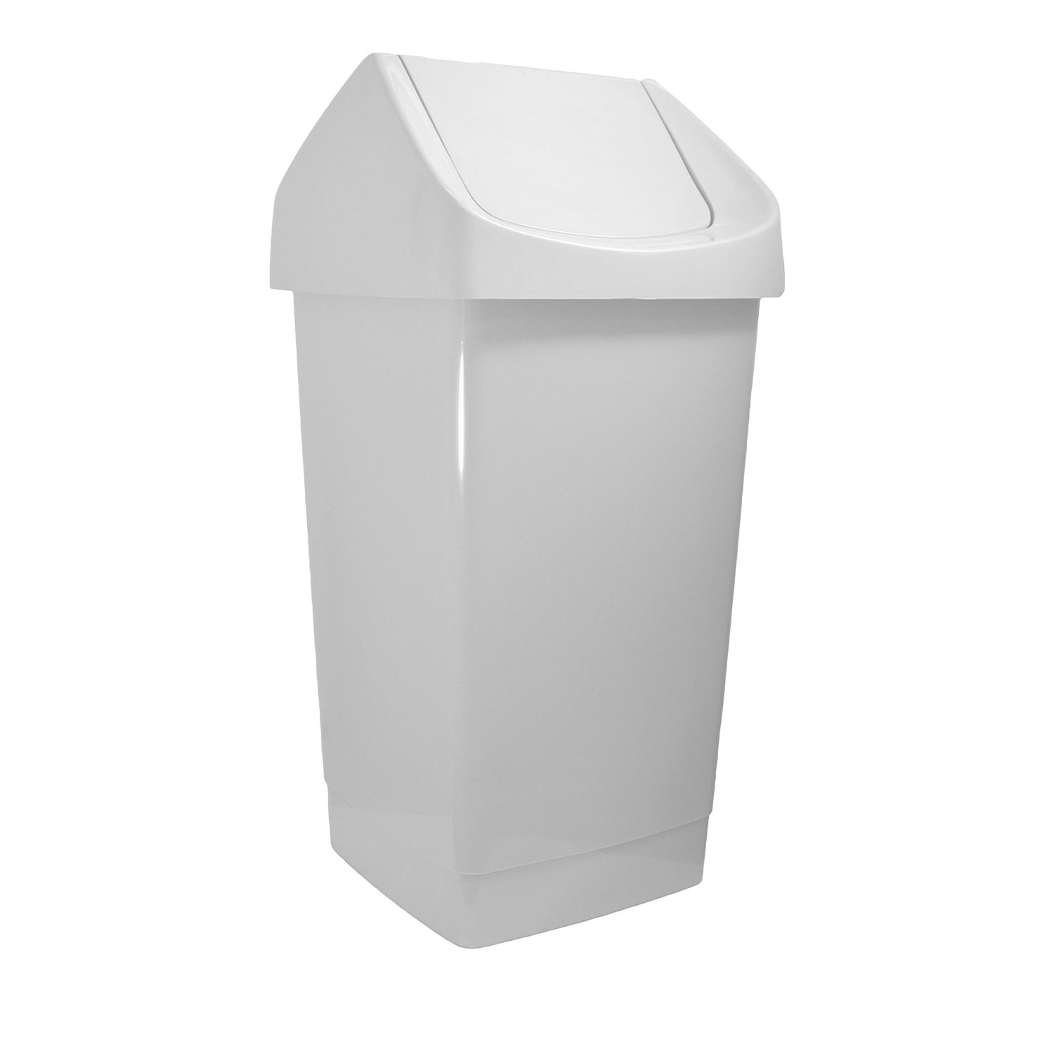 Icon Plastics Swing Top Tidy Bin White Bowens