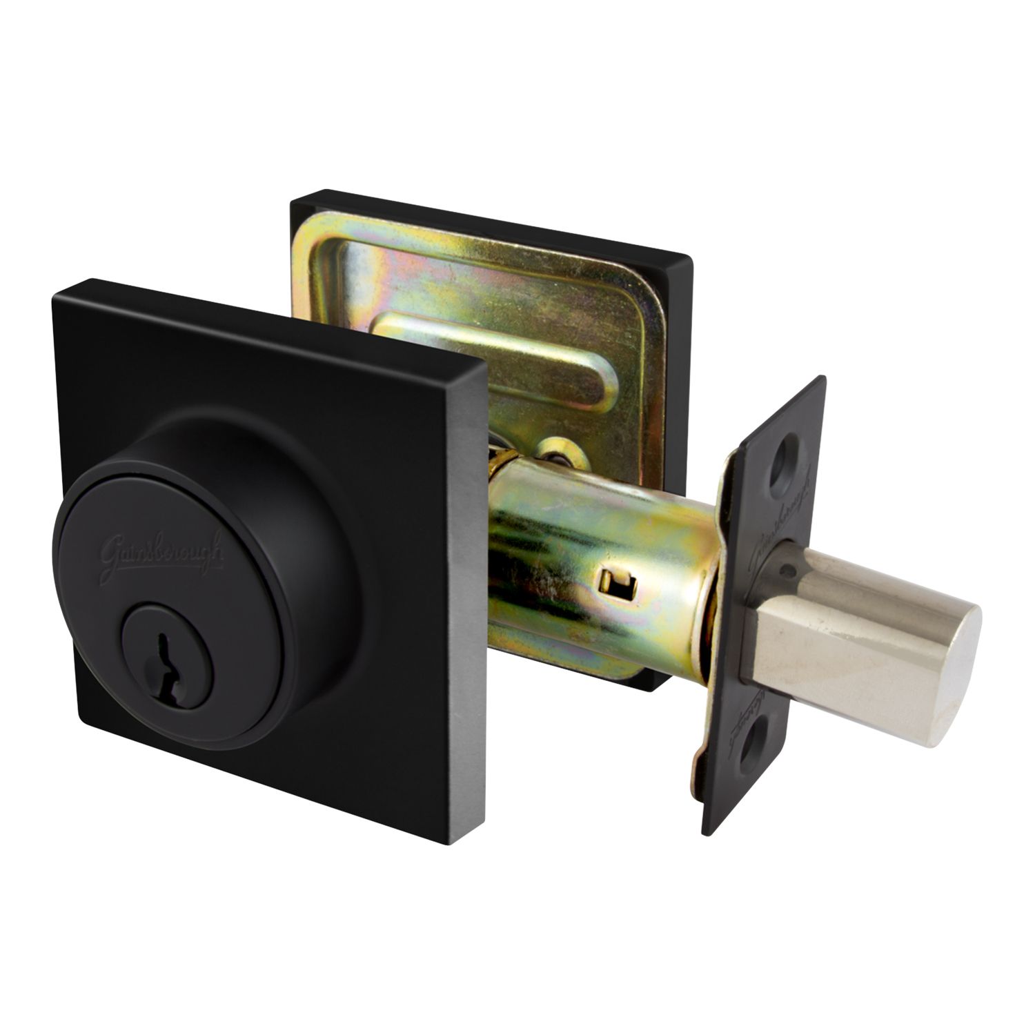 Matt Black TradePro™ Dani Deadbolt Square Rose | Bowens