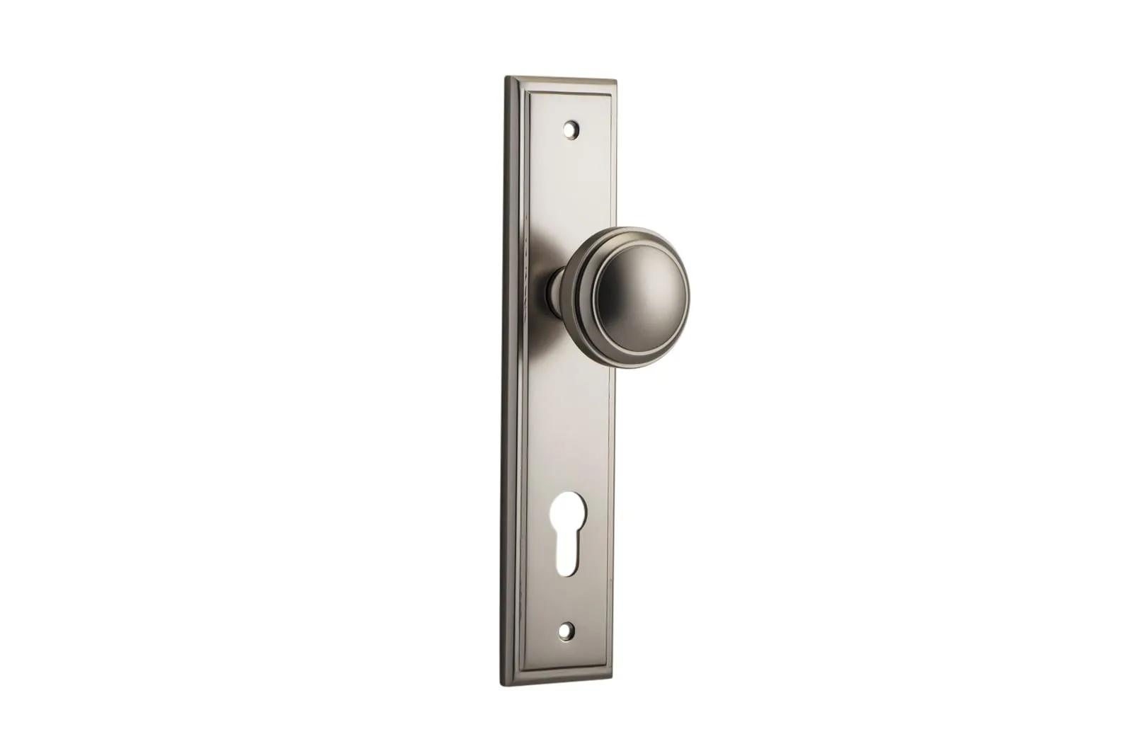 Iver Paddington Entry Knob Set with Stepped Backplate