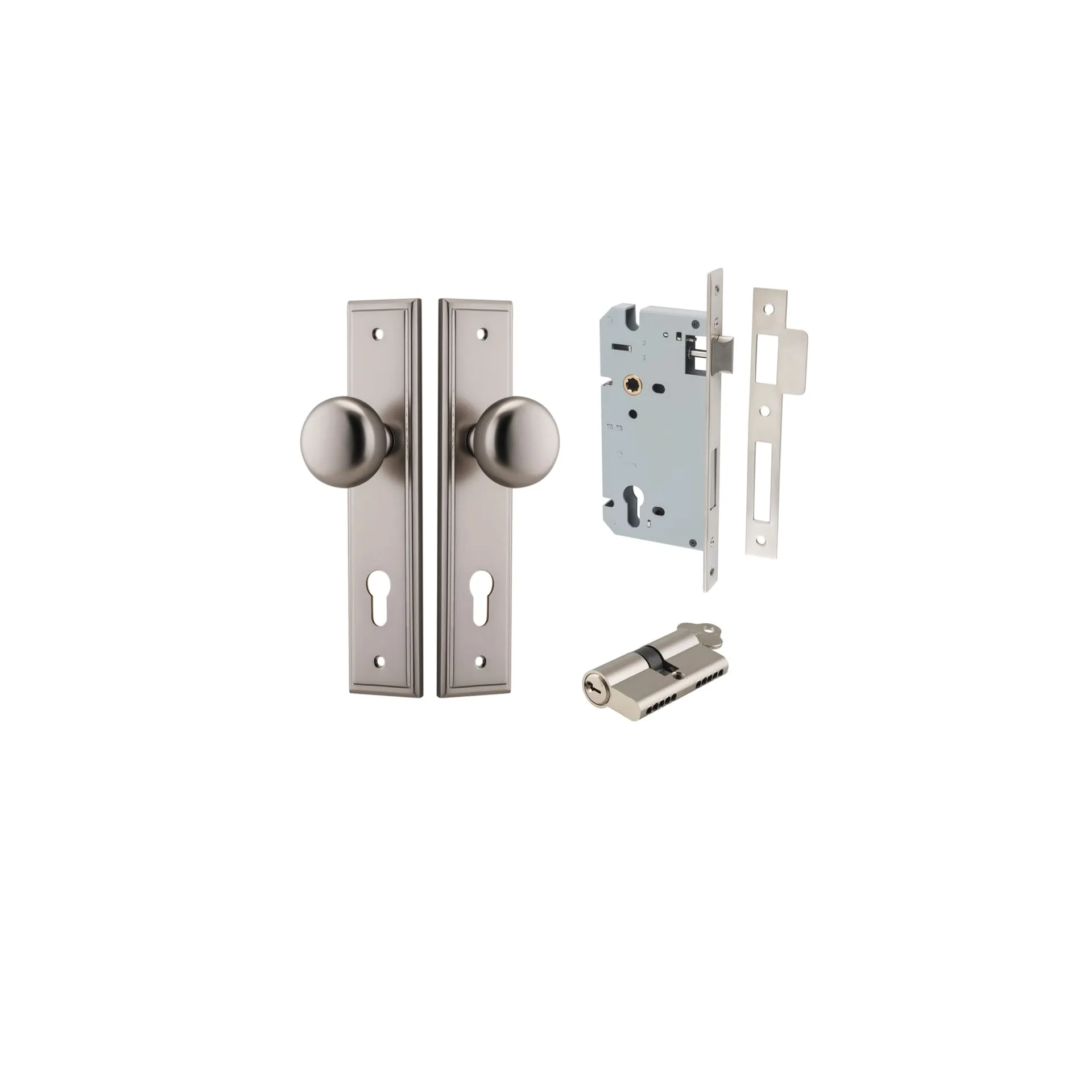 Iver Cambridge Entry Knob Set with Stepped Backplate