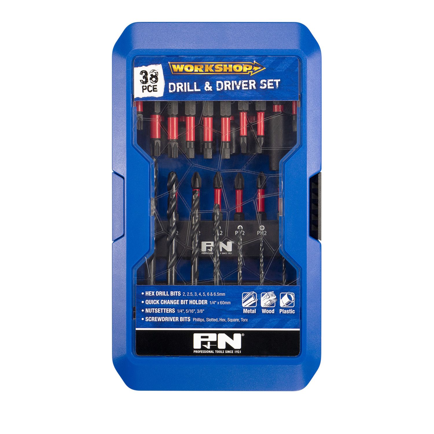 P\u0026N Workshop Drill \u0026 Driver Bit Set 38 