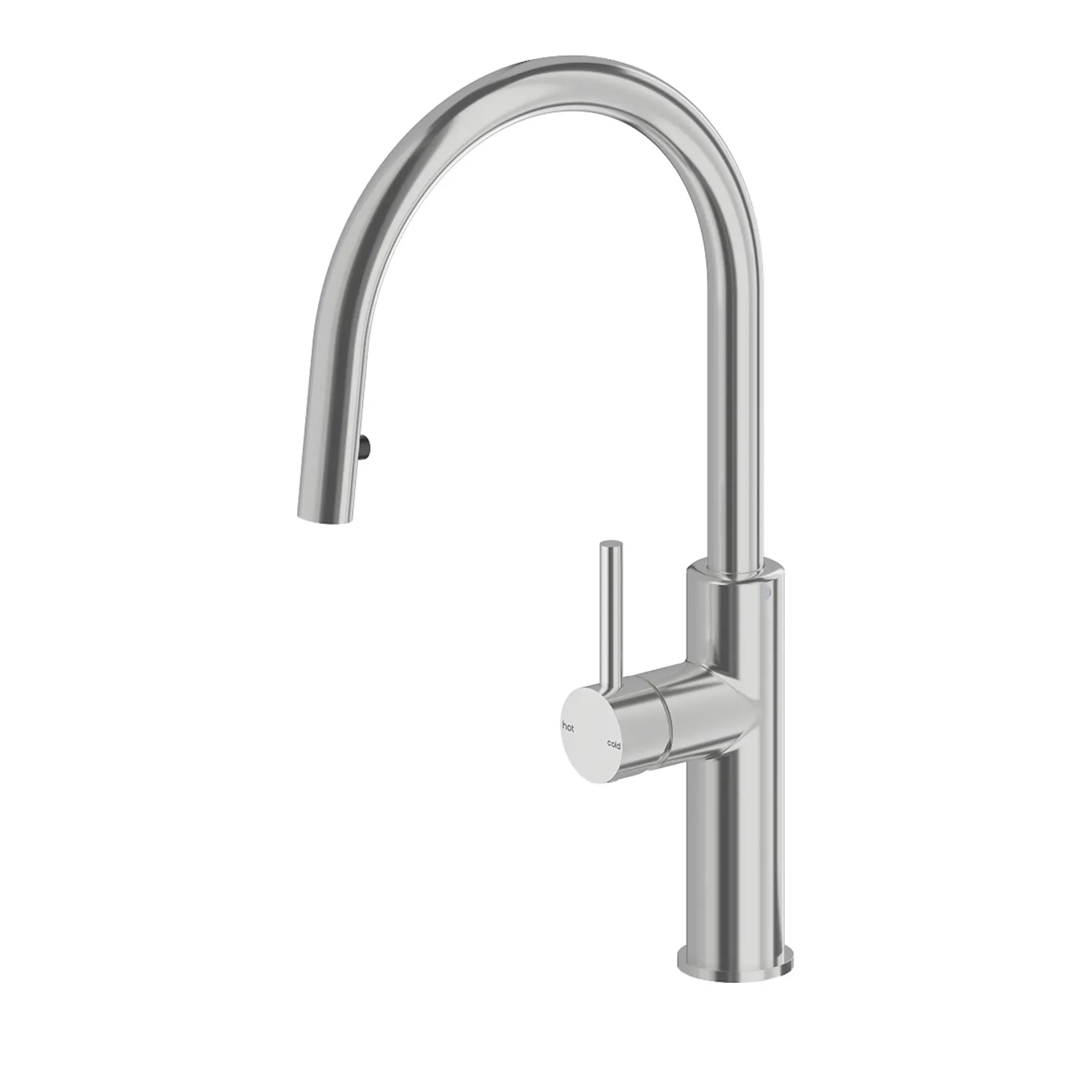 Interbath® Vesi Gooseneck Sink Mixer with Pull Out Brushed Nickel