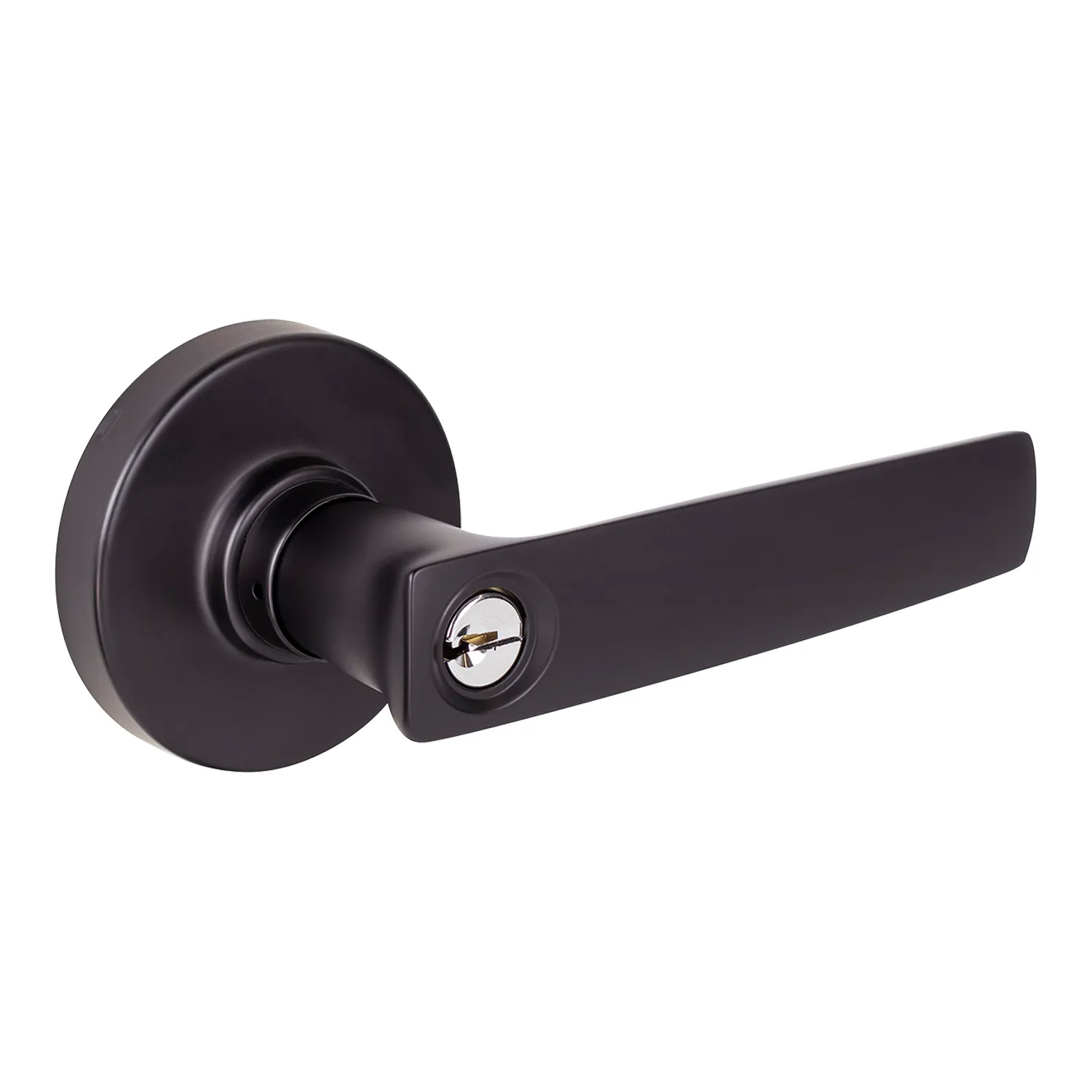Gainsborough Neue Aurora Entry Leverset Round Matt Black