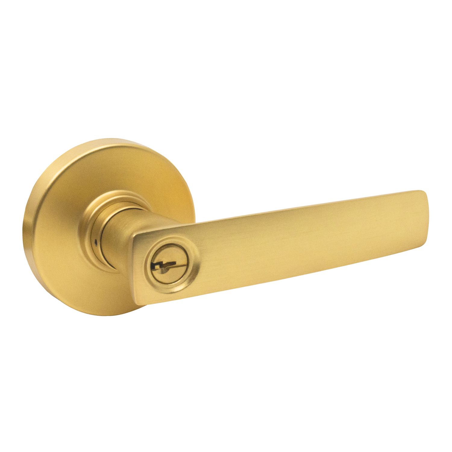 Gainsborough Neue Aurora Entry Leverset Round Satin Brass Bowens
