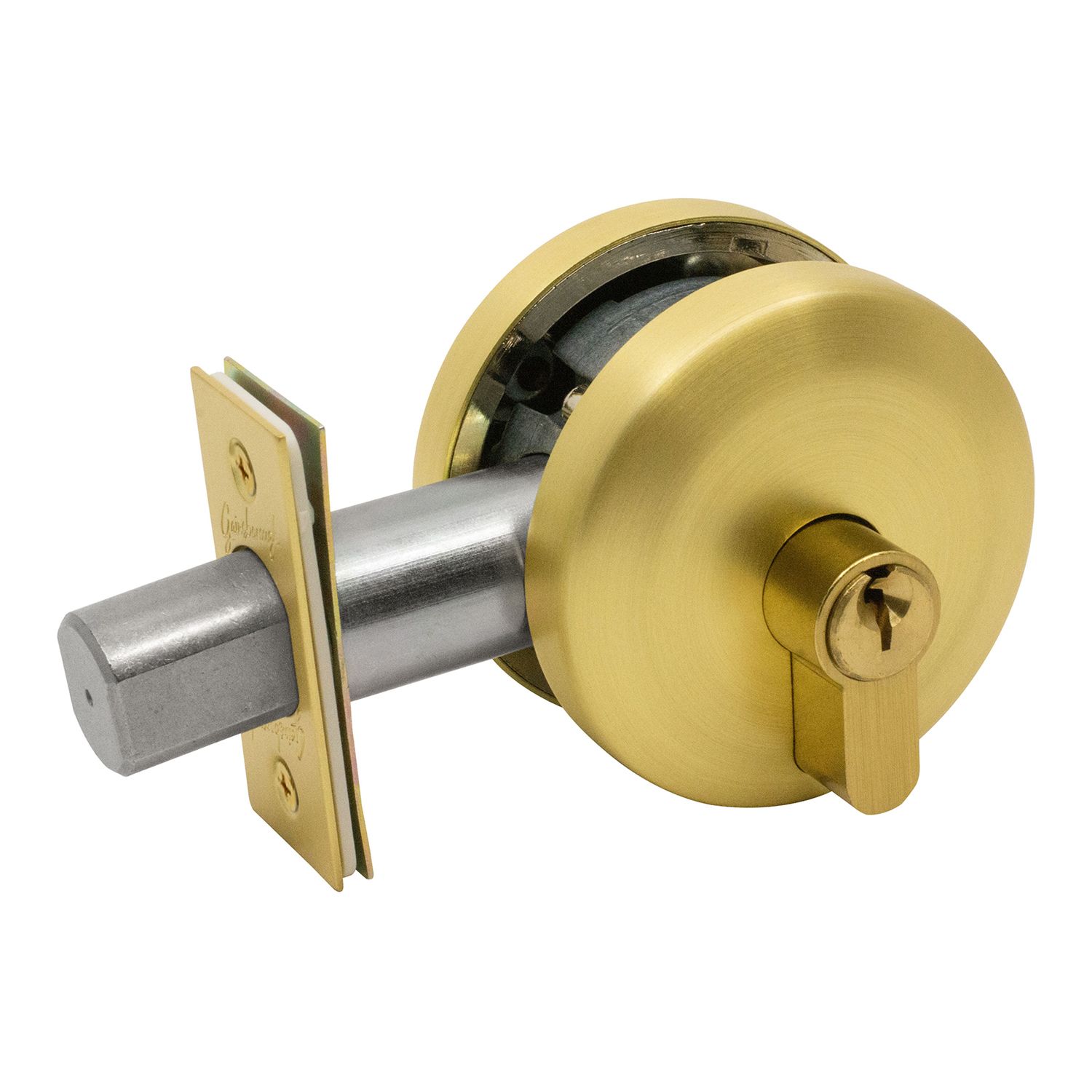 Gainsborough Neue Series Deadbolt Smooth Round Satin Brass Bowens