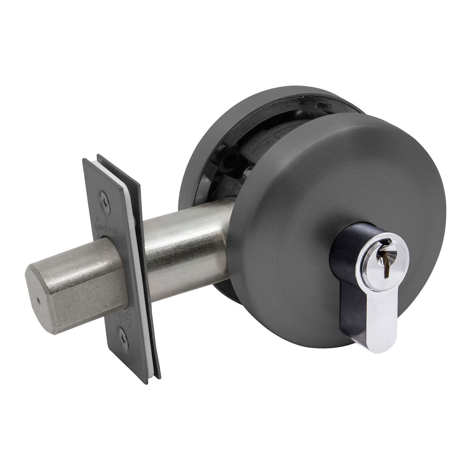 Gainsborough Neue Series Deadbolt Smooth Round Satin Graphite Bowens