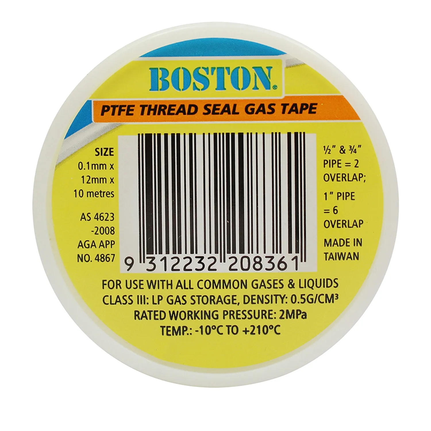 Boston® PTFE Gas Thread Seal Tape