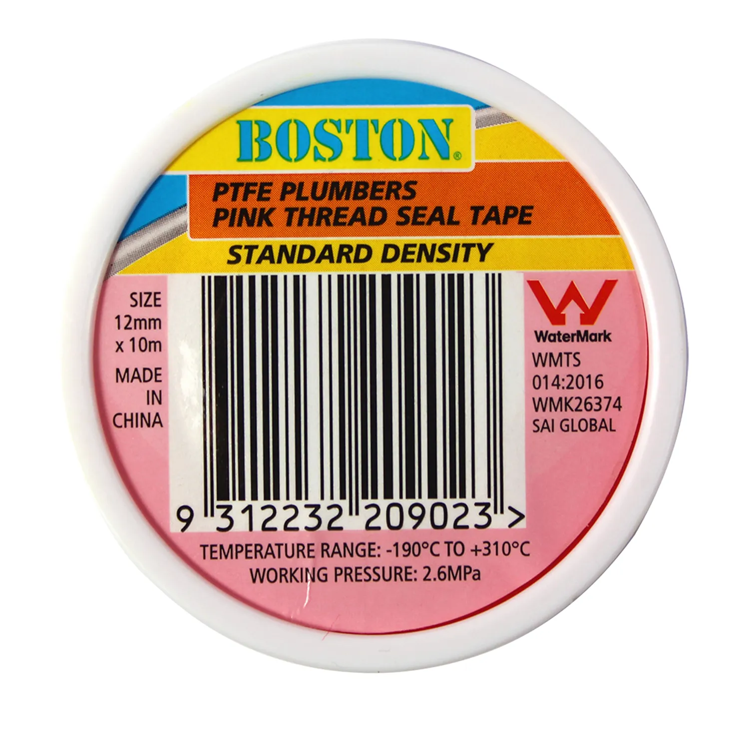 Boston® PTFE Plumbers Pink Thread Seal Teflon Tape