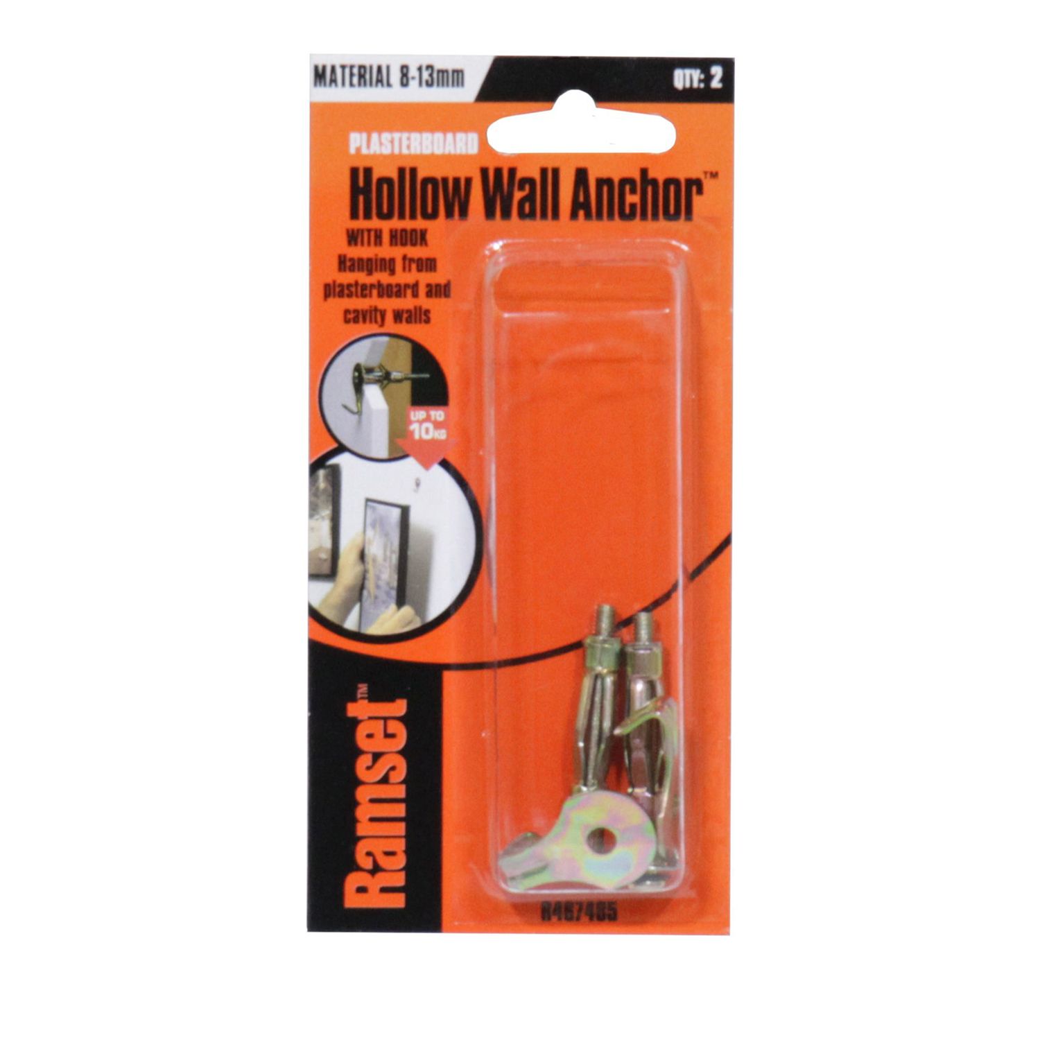 Ramset™ Hollow Wall Anchor with Hook Zinc Plated Bowens