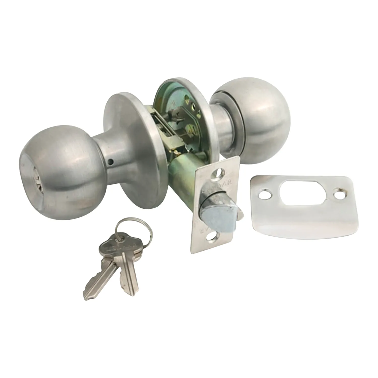 Lemaar Neon Entry Door Knobset Satin Stainless Steel