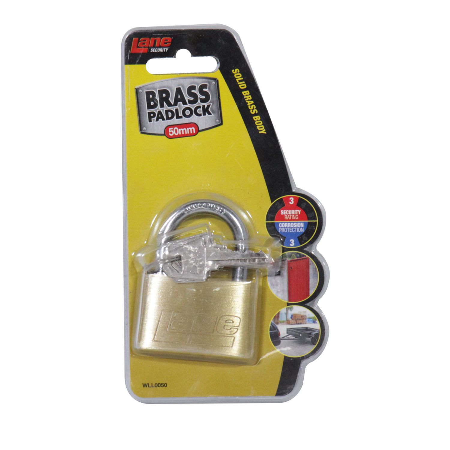 Lane General Padlock Brass Bowens