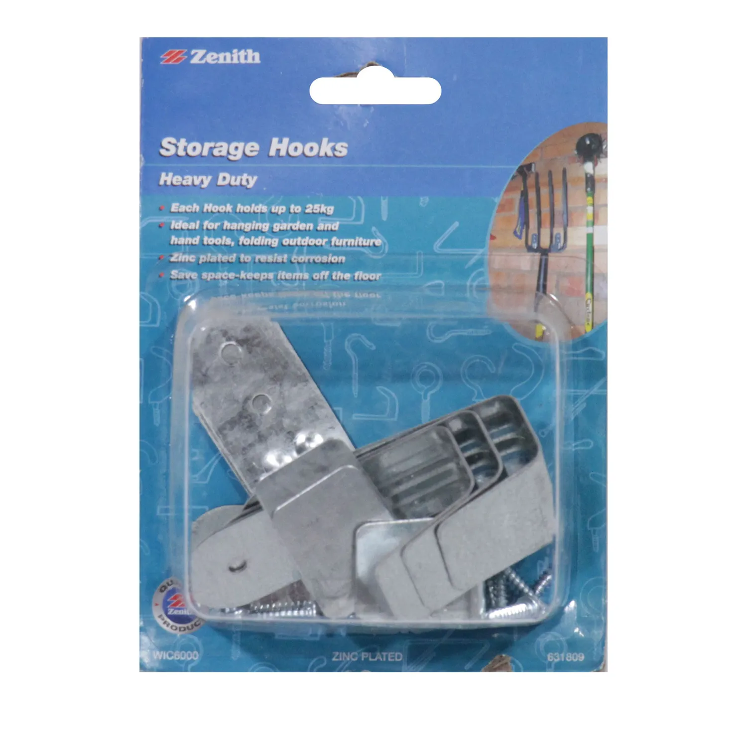 Zenith® Heavy Duty Screw In Storage Hook Zinc Plated