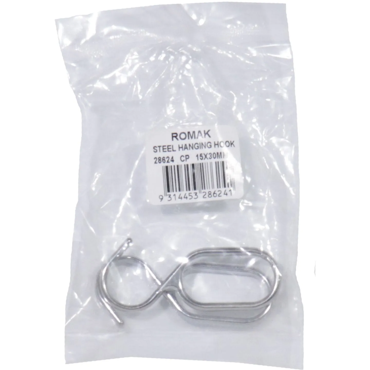 Romak Oval Rod Hanging Hook Chrome Plated