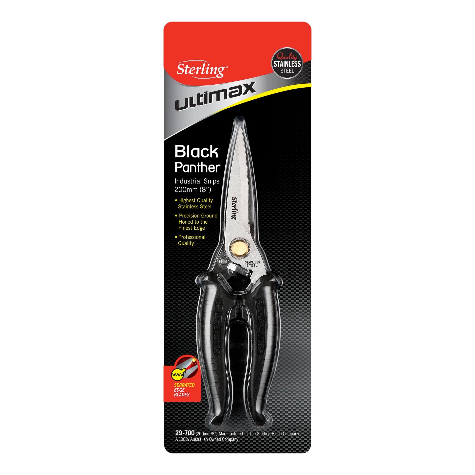 Sterling Black Panther Industrial Snips Black | Bowens