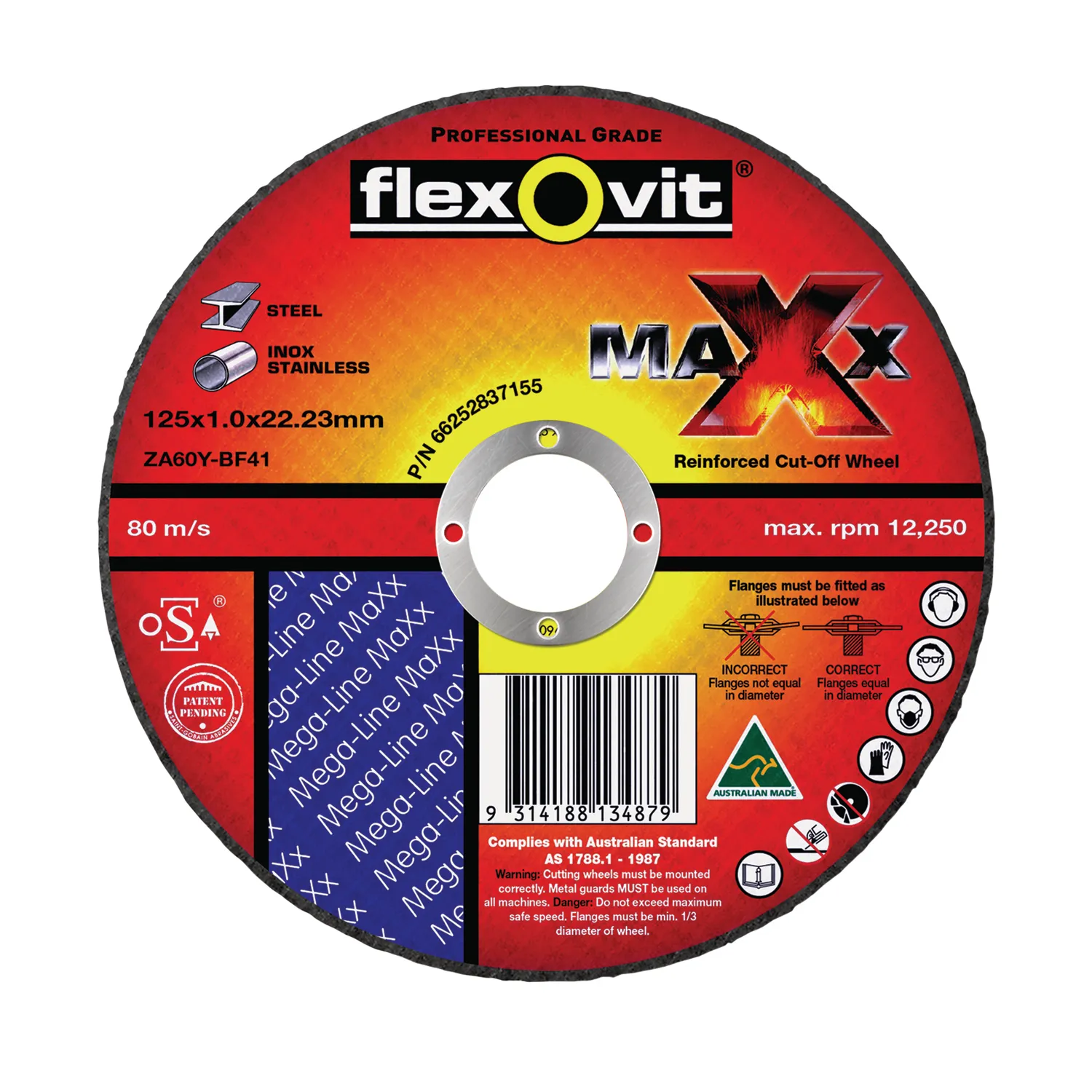 3693793_01_01_2bef5575f9479985a22640698cad378a67540635_3693793_0 Flexovit® ZA60Y Maxx Inox Cut Off Wheel