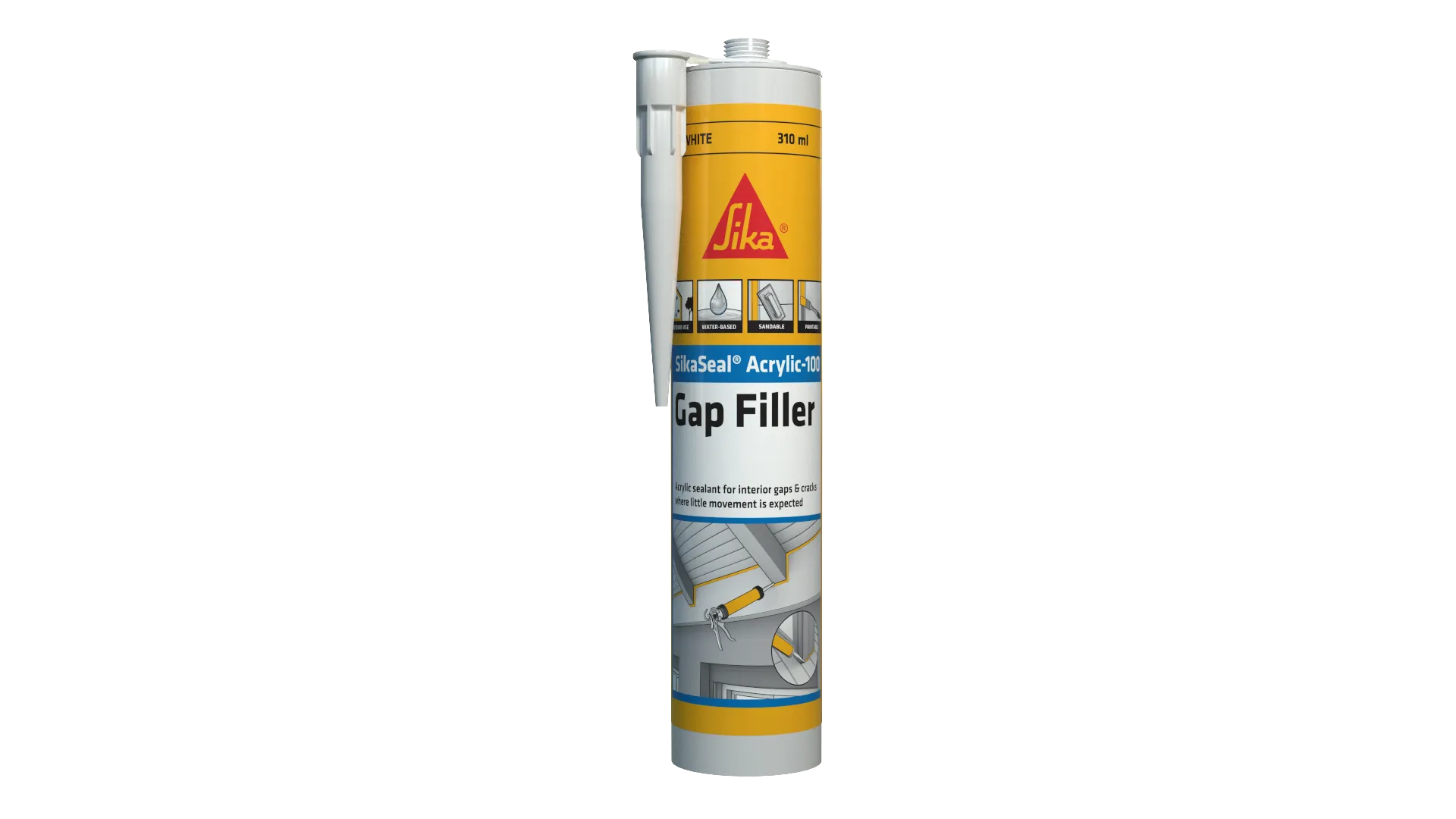 502995_01_01_42ed550579096ace5a1731f047440e21505e6865_502995_SikaSeal_Acrylic_100_Gap_Filler_310ml_GHS7_2022 SikaSeal® Acrylic 100 Sealant White
