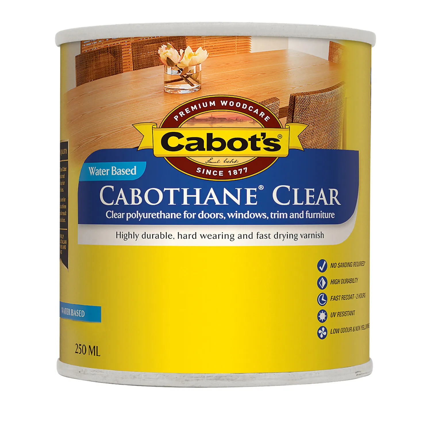 53982009250ML_01_01_343d3d97a88f9ae3deae7d8a551866f334db667a_cbtscbthnclrwtrbsd250ml Cabot's® Cabothane® Clear Water-Based Polyurethane