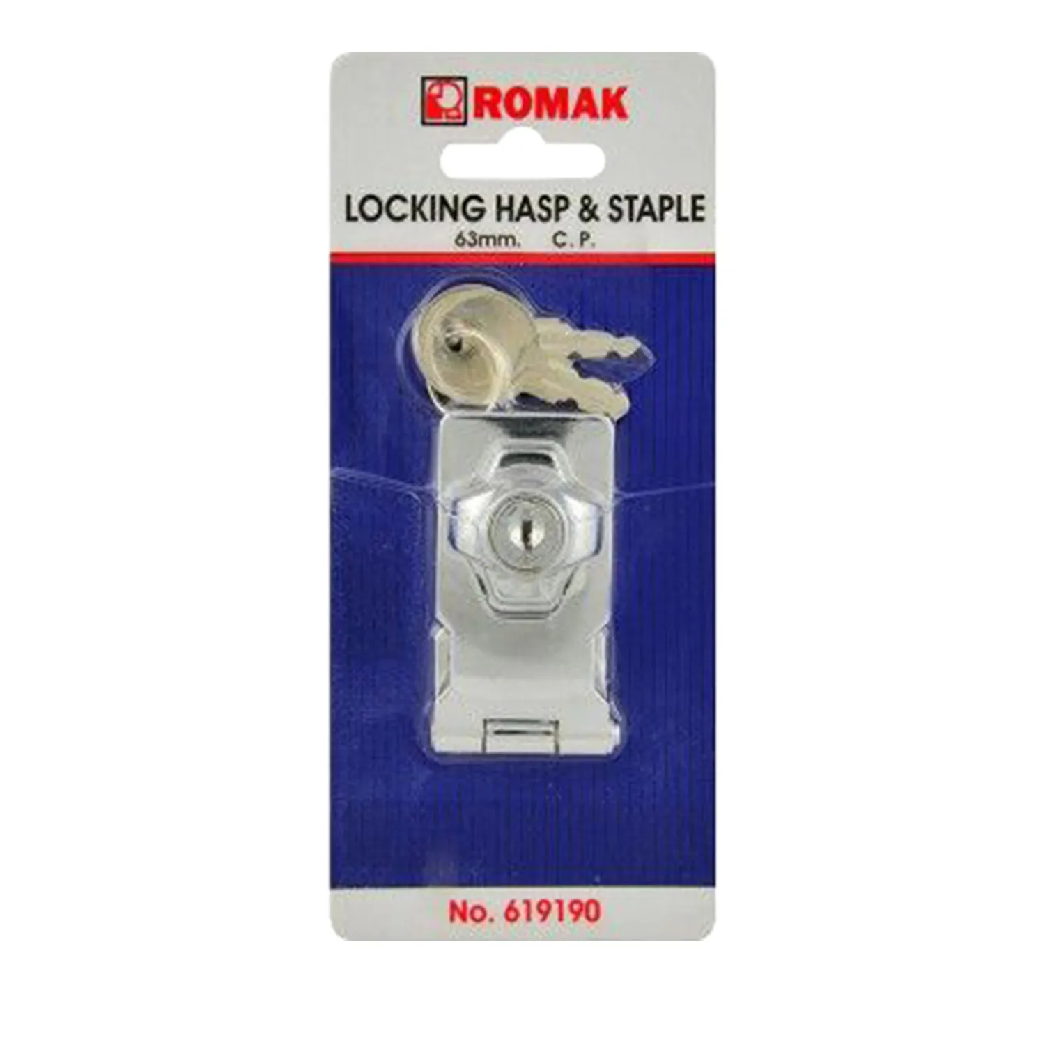 Romak Locking Hasp & Staple KD Chrome Plated