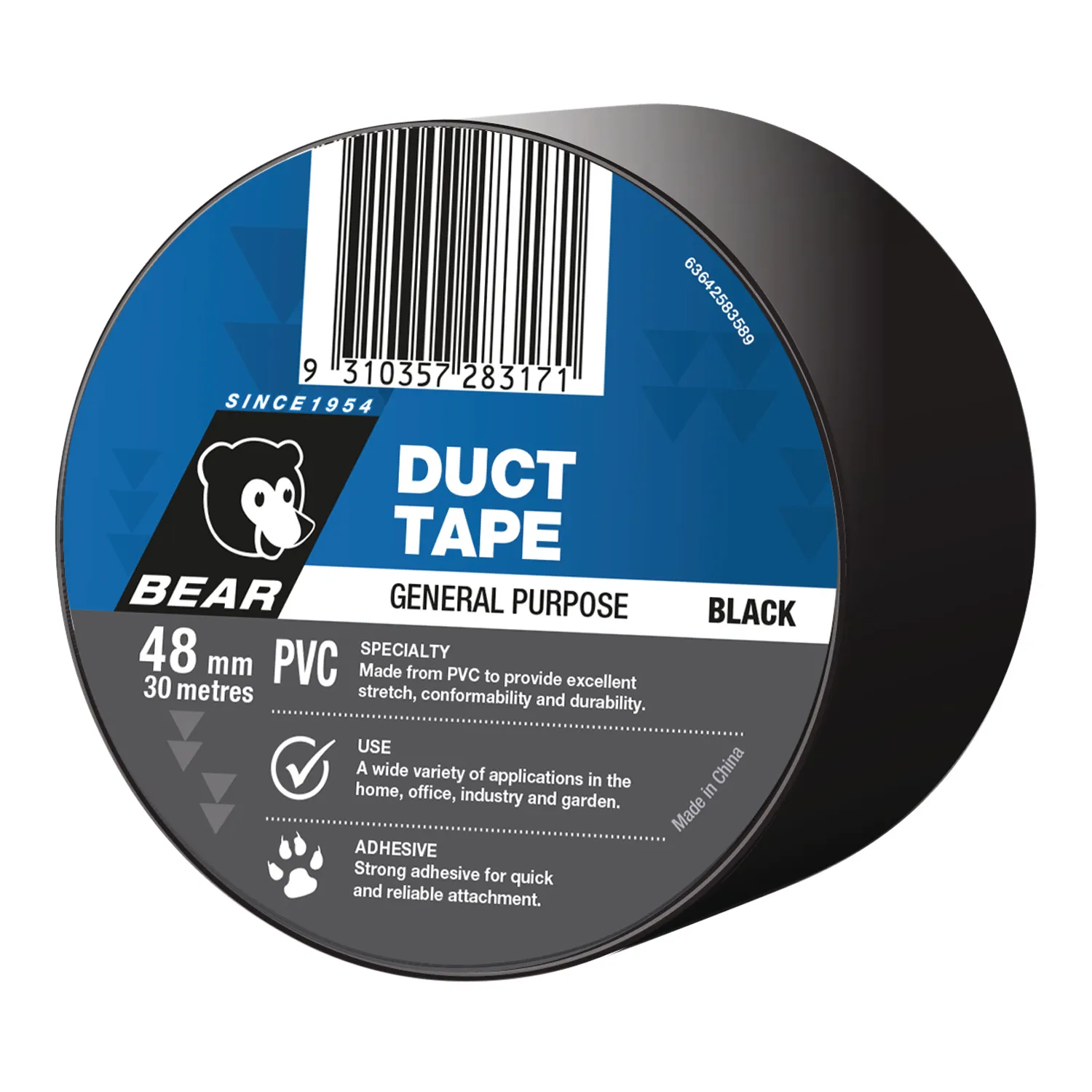 Bear PVC Duct Tape Black