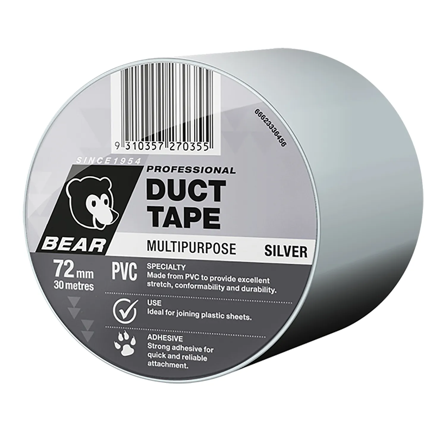 Bear PVC Duct Tape Silver
