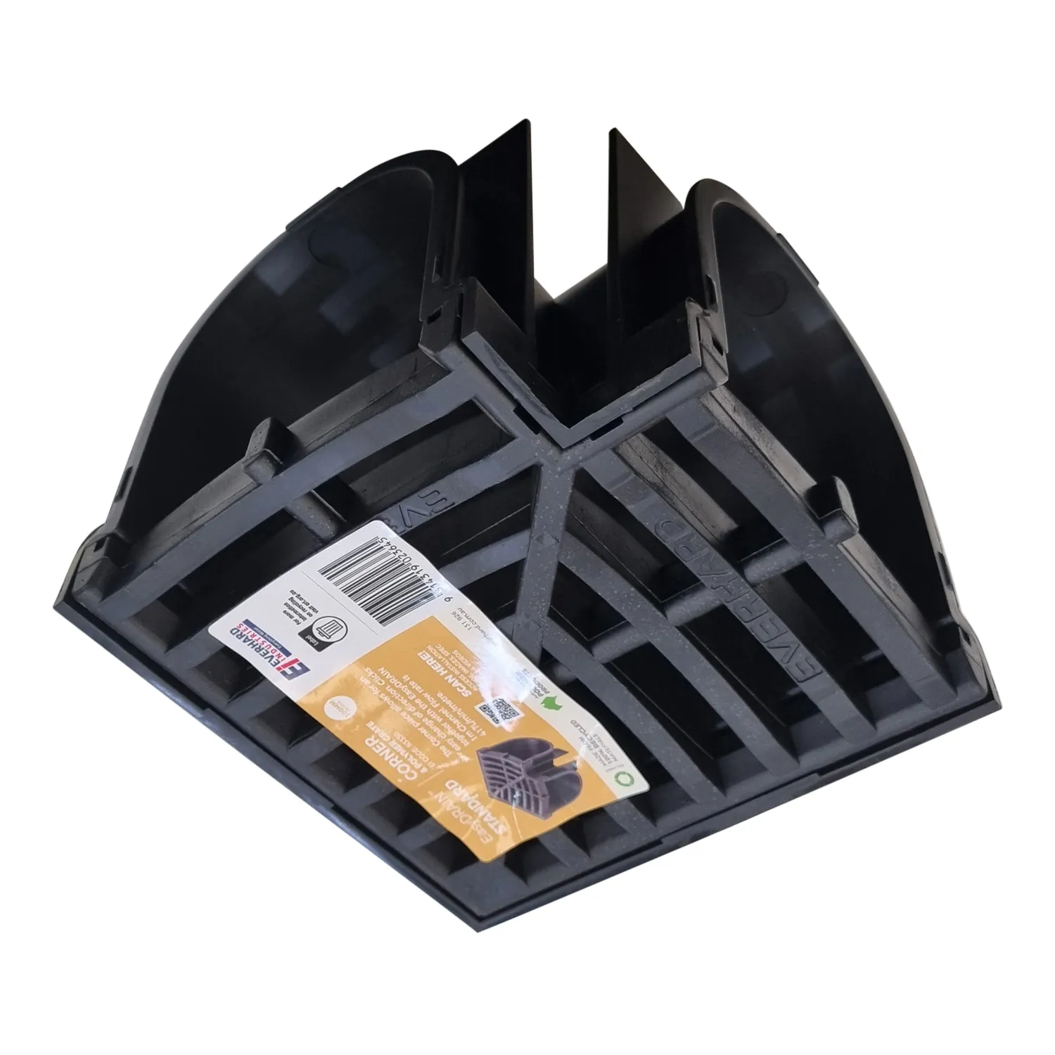 Easydrain Standard Corner Piece with Polymer Grate Black