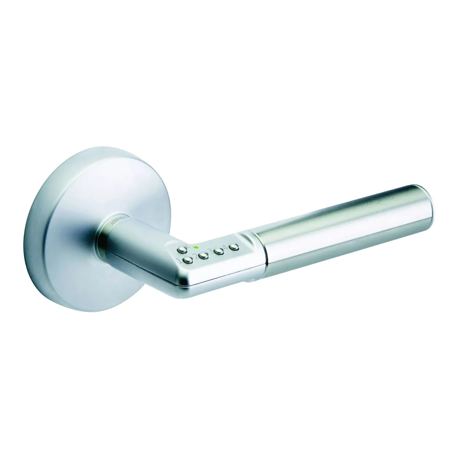 Lockwood Code Handle Keyless Lockset Satin Stainless Steel