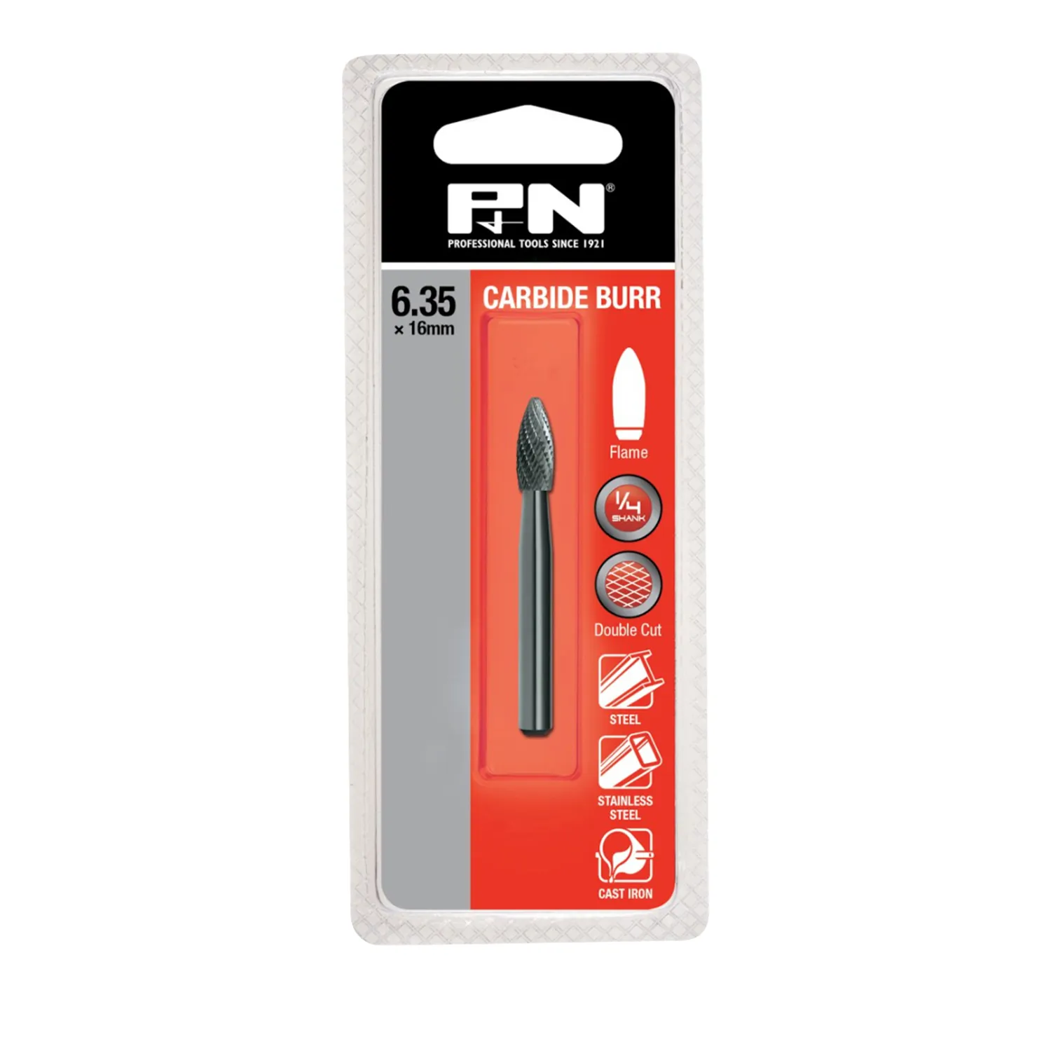 P&N Carbide Bur Cylindrical Flame Shape Double Cut
