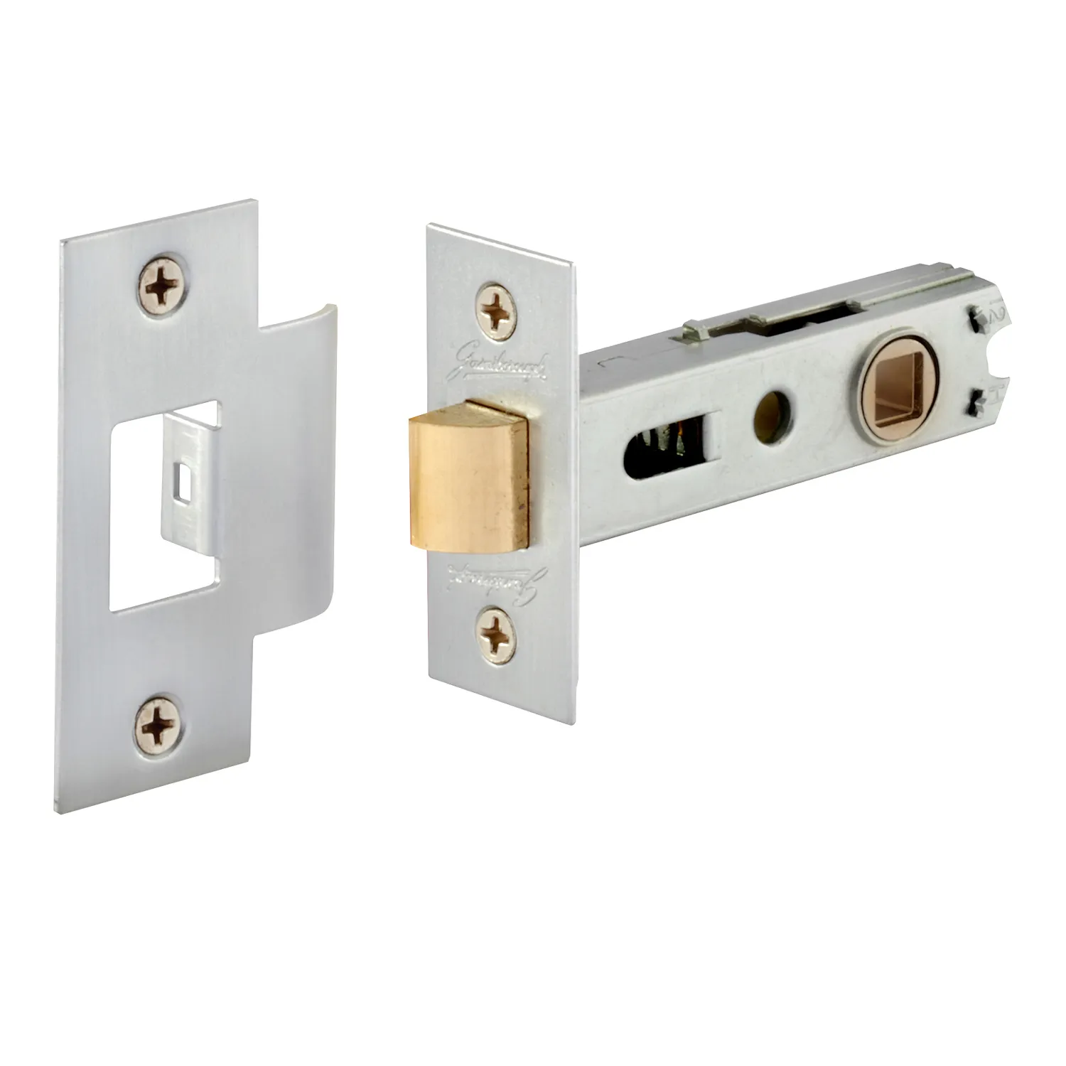 Gainsborough Dual Sprung Tubular Latch T Strike Satin Chrome
