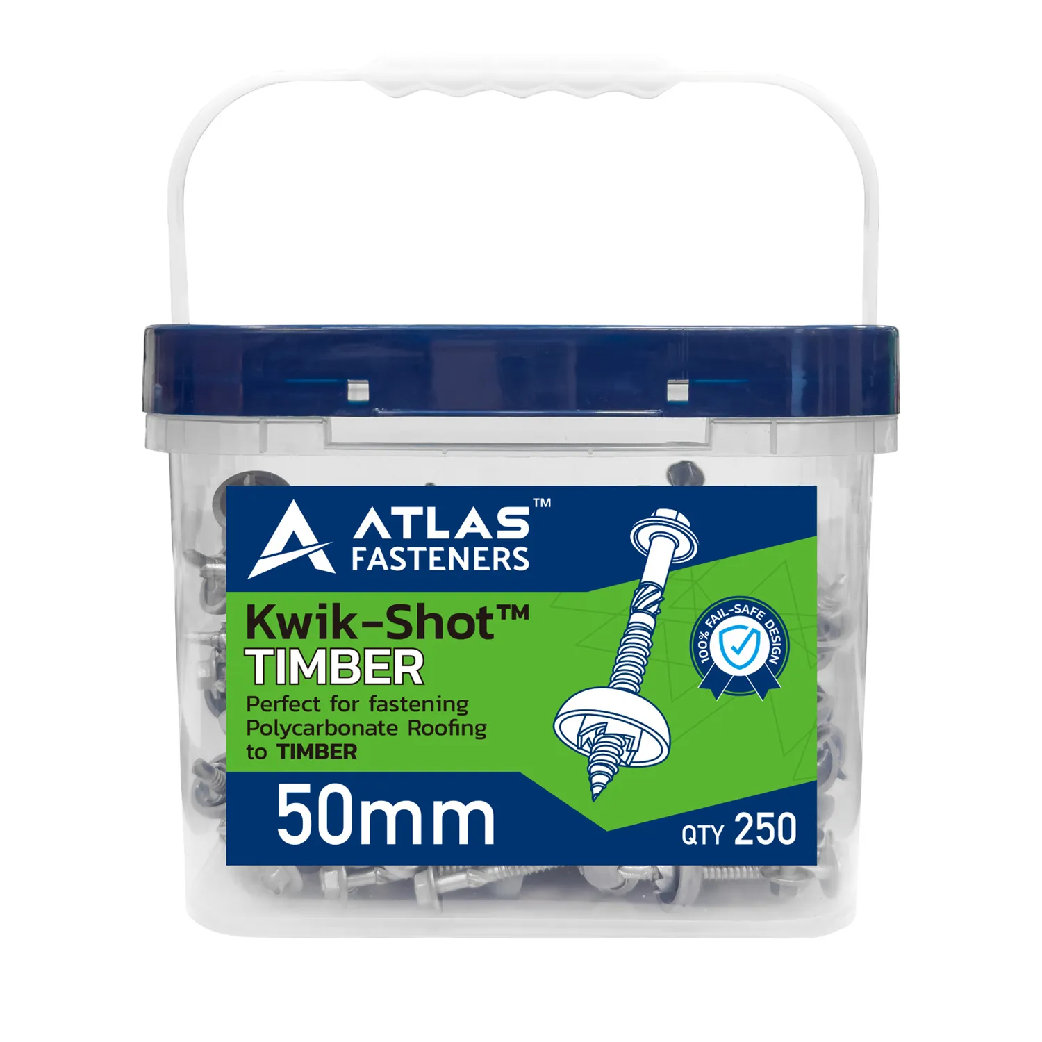 Screw Fixings Types Atlas Fasteners™ Kwik-Shot™ T17 Poly Screw Hex Head Class 4 | Bowens