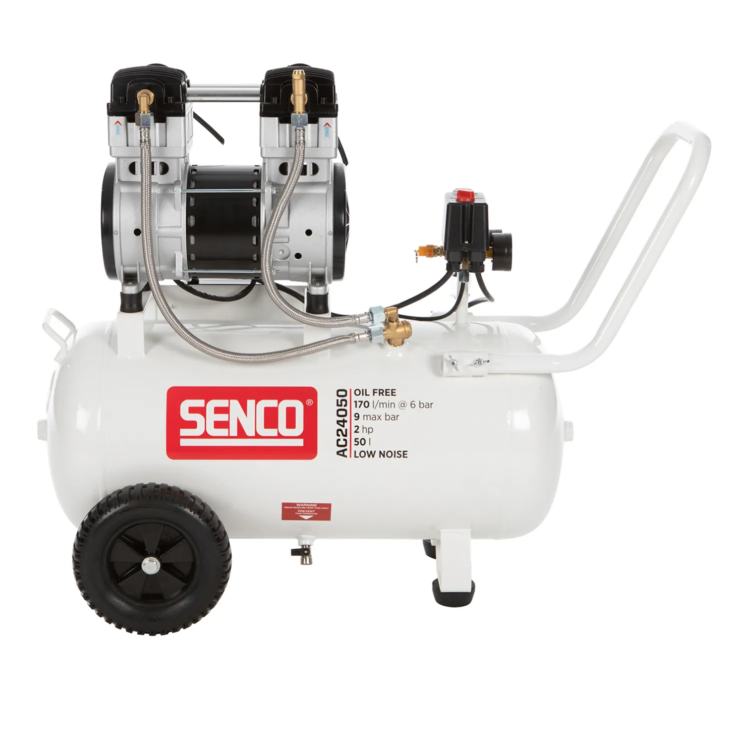 AC24050_01_01_81ae5697c50d6459f46c69592a7eeeb72443464c_AC24050_0 Senco 2.0HP Low Noise 50L Air Compressor
