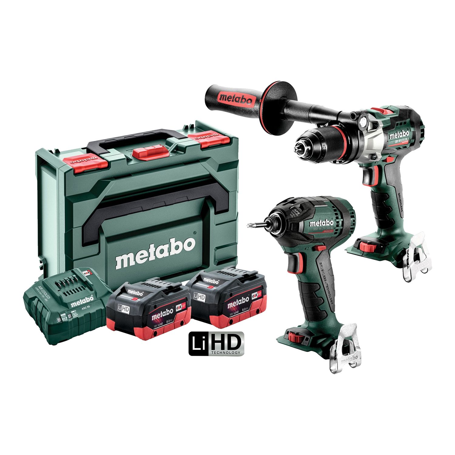 Metabo 18V Brushless Hammer Drill & ¼" Impact Driver Kit Bowens