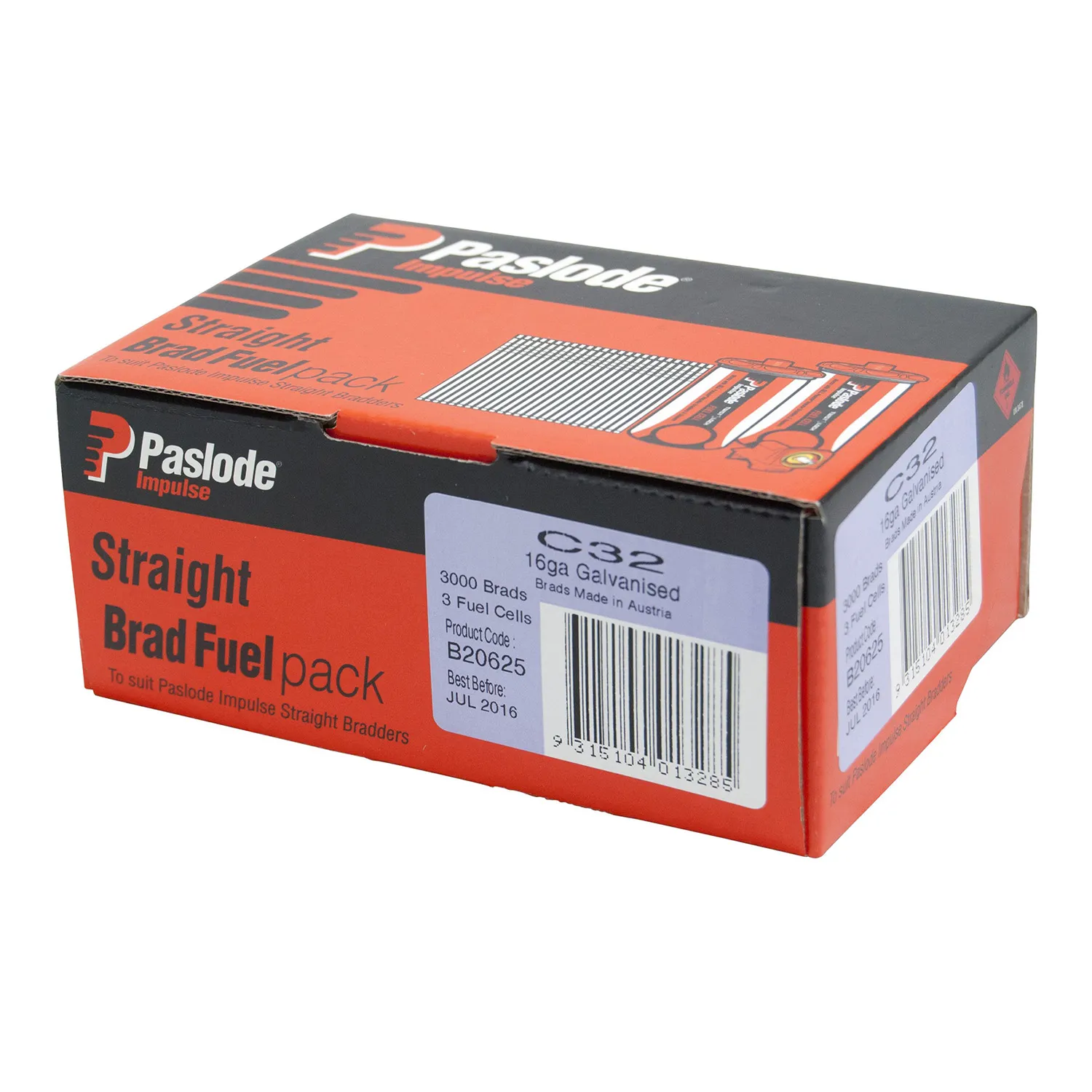 Paslode® C Series Straight Brad Nails with Fuel Galvanised
