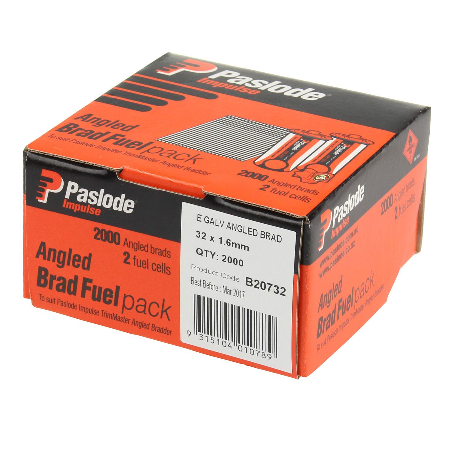 Paslode® C Series Angled Brad Nails with Fuel Zinc Plated Bowens