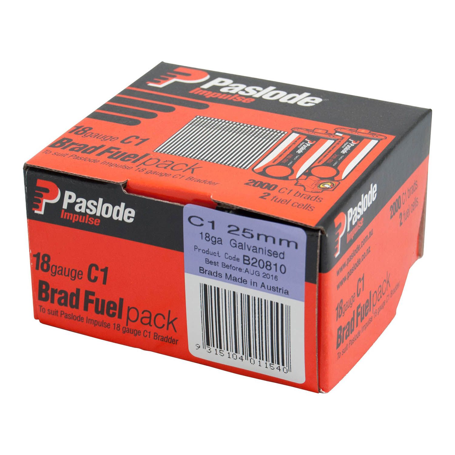 Paslode® C1Brad Nails with Fuel Pack Bowens