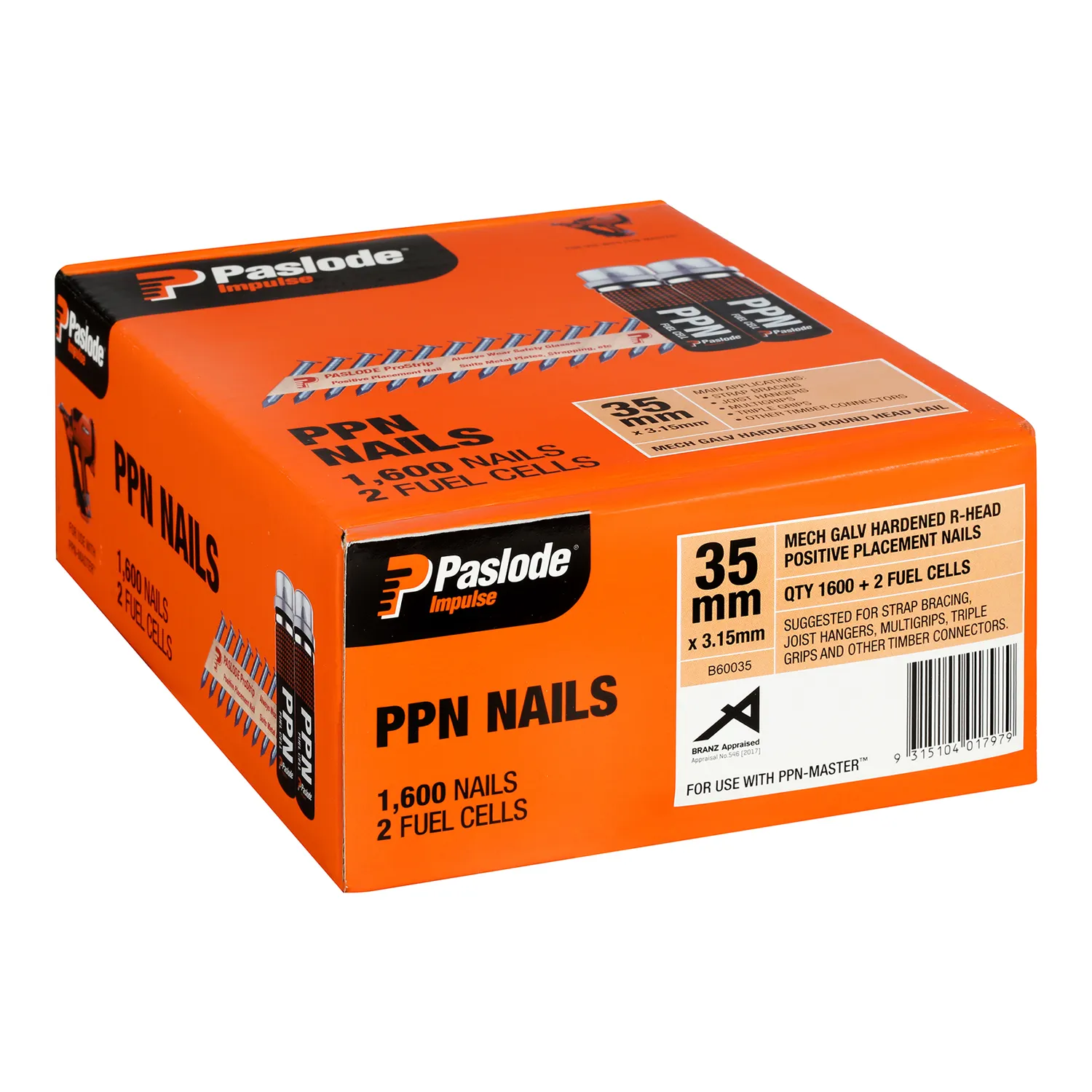 Paslode® Impulse Smooth Shank Connector Nails Paper Collated Galvanised