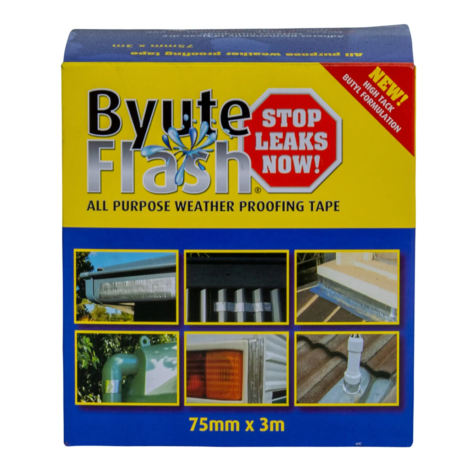BFT07938_01_01_53c06b9a477d843a82e83d20909609fc97bb3aac_07938_BYUTE_FLASH_75MMX3M Byute Flash All Purpose Weatherproofing Tape
