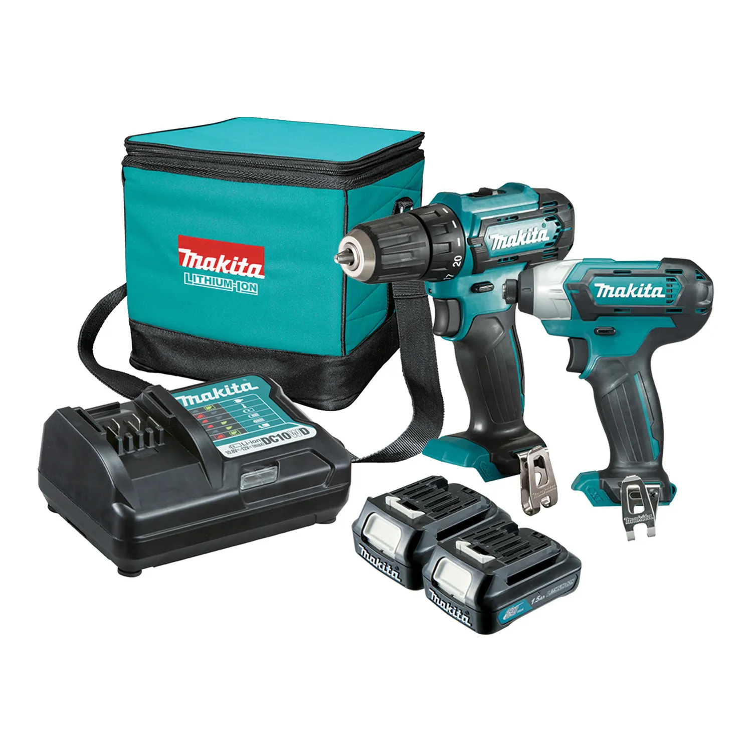 CLX224_01_01_f8244db5f72a1fee72315e4a3ba0065c457bd637_CLX224 Makita® CLX224 12V Driver Drill & Impact Driver Kit 2 Piece