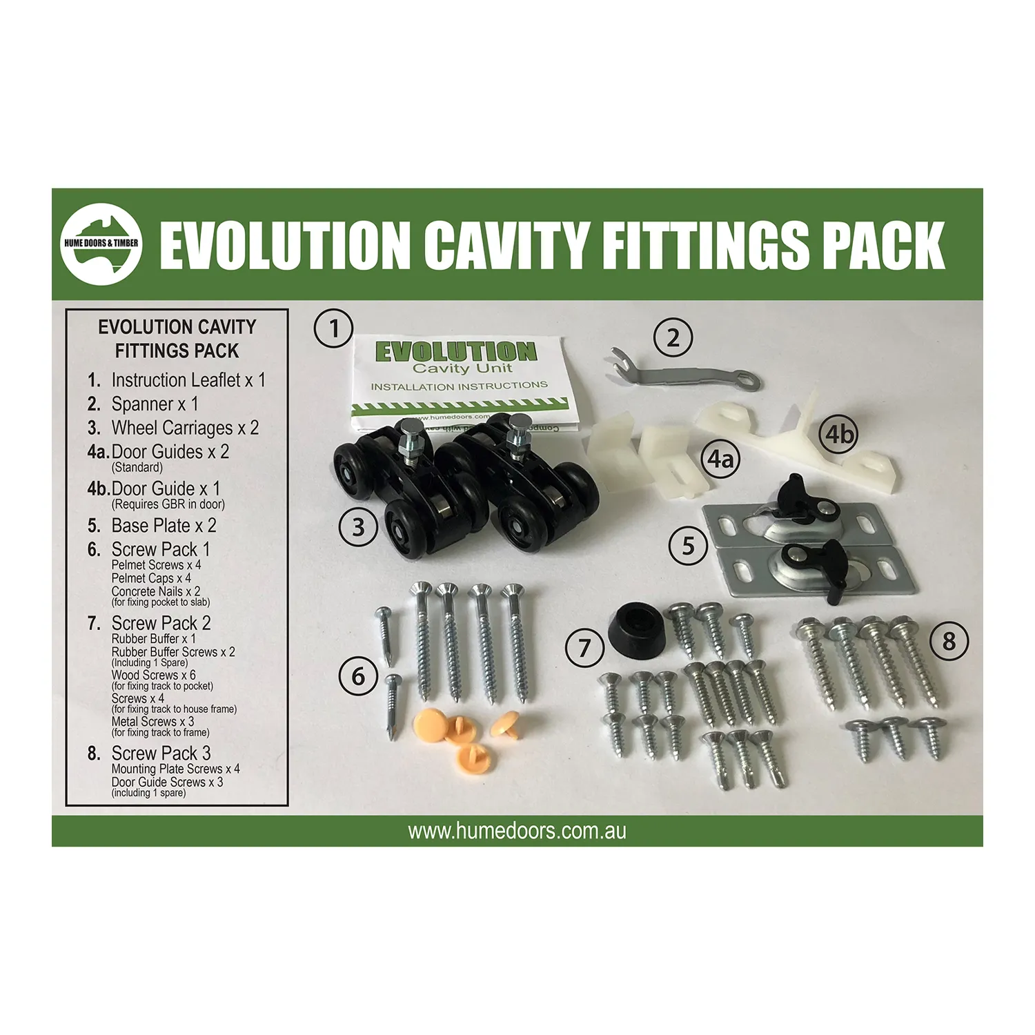 Hume Evolution Cavity Unit Fittings