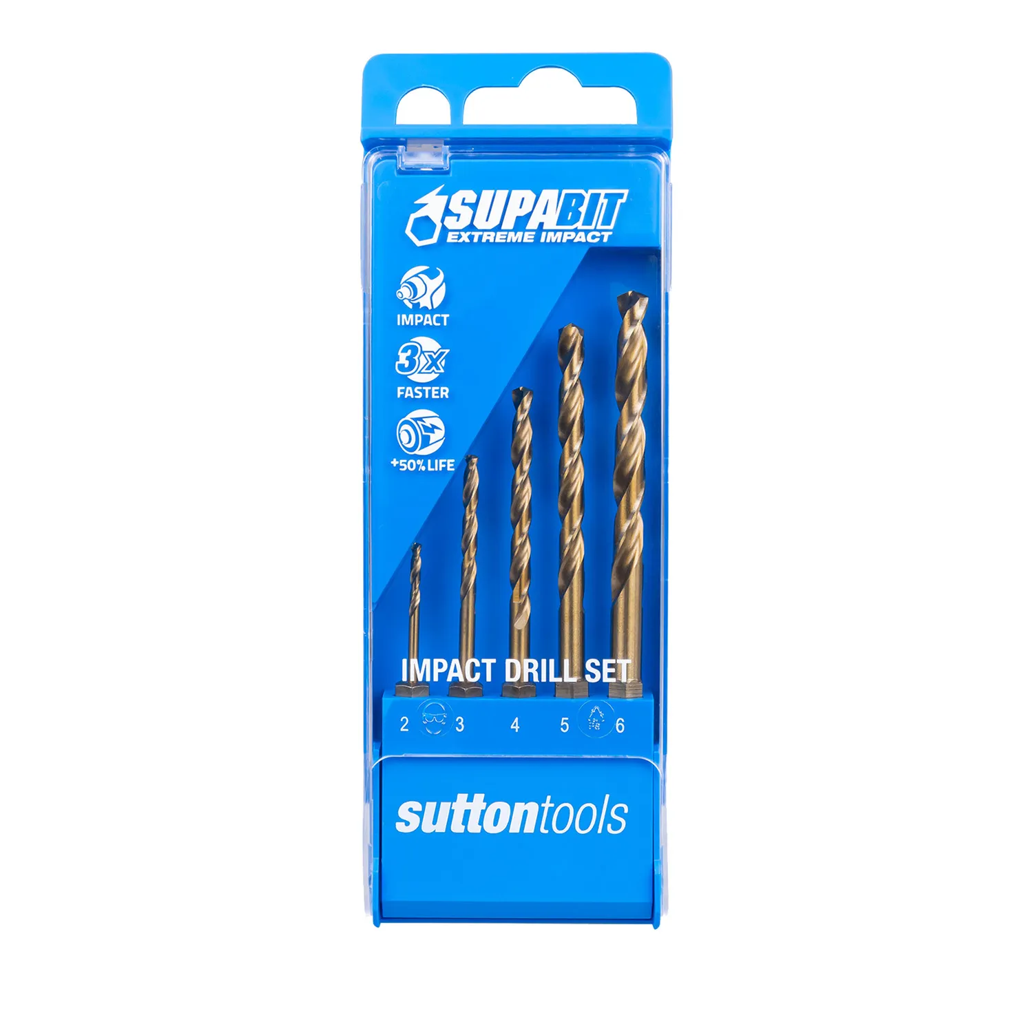 Sutton Tools Supabit HSS Jobber Impact Drill Bit Set Metric 5 Piece