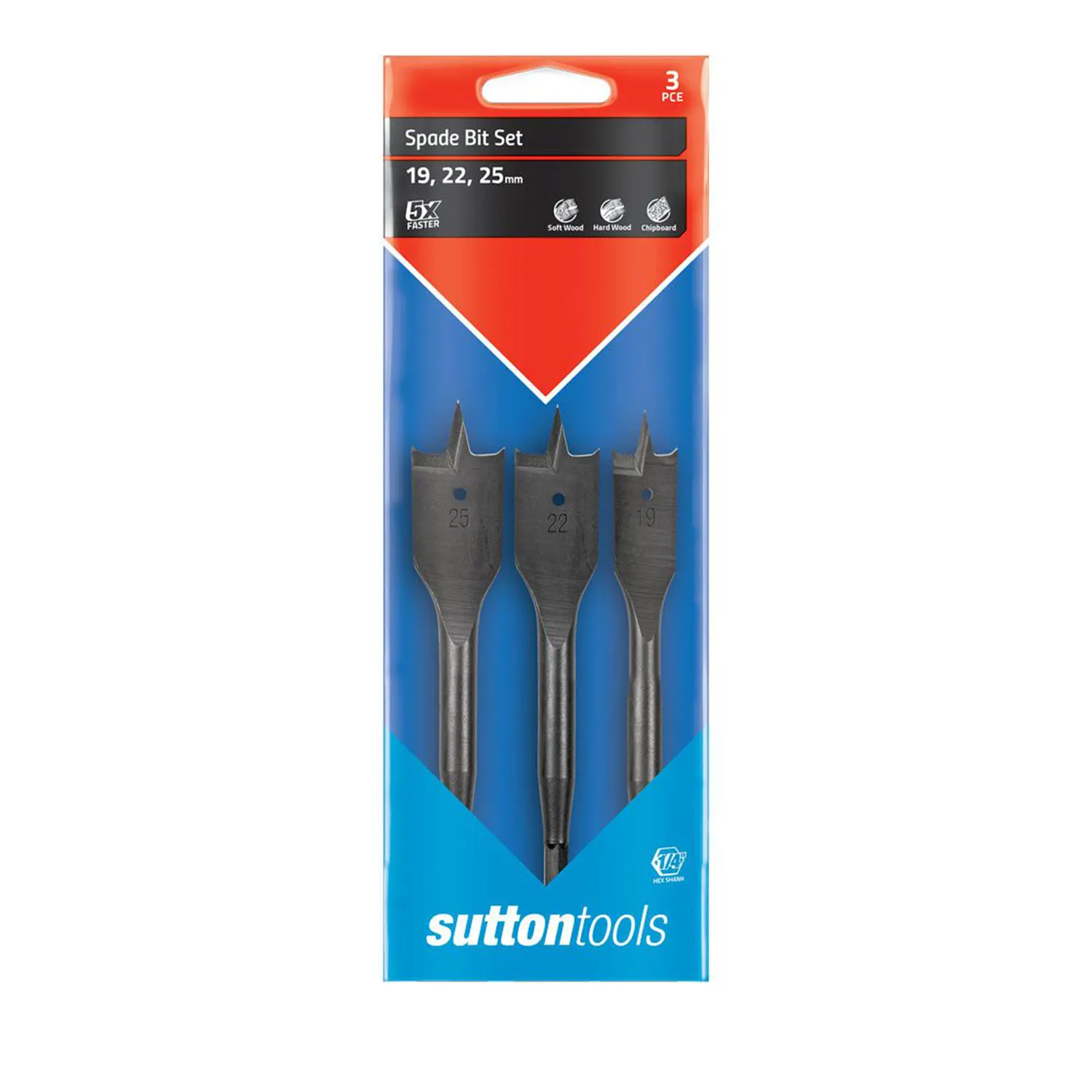 Sutton Tools Spade Bit Set 3 Piece