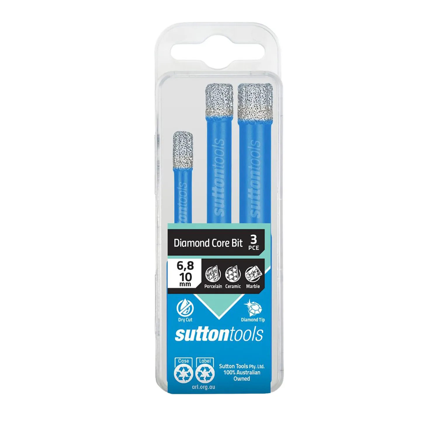 Sutton Tools Diamond Core Dry/ Wet Cut Bit Set 3 Piece