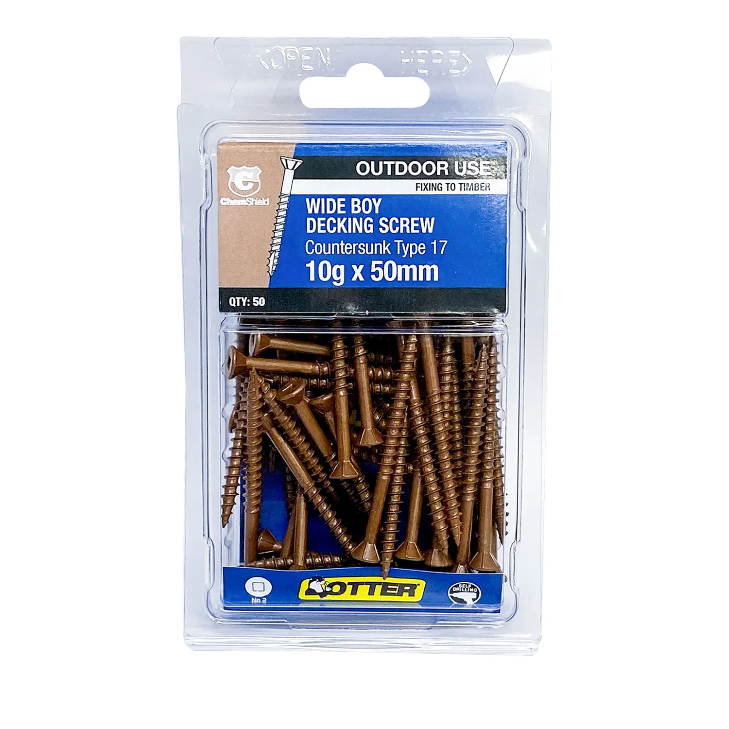 Otter® Wide Boy Decking Screw Chemshield™ Brown