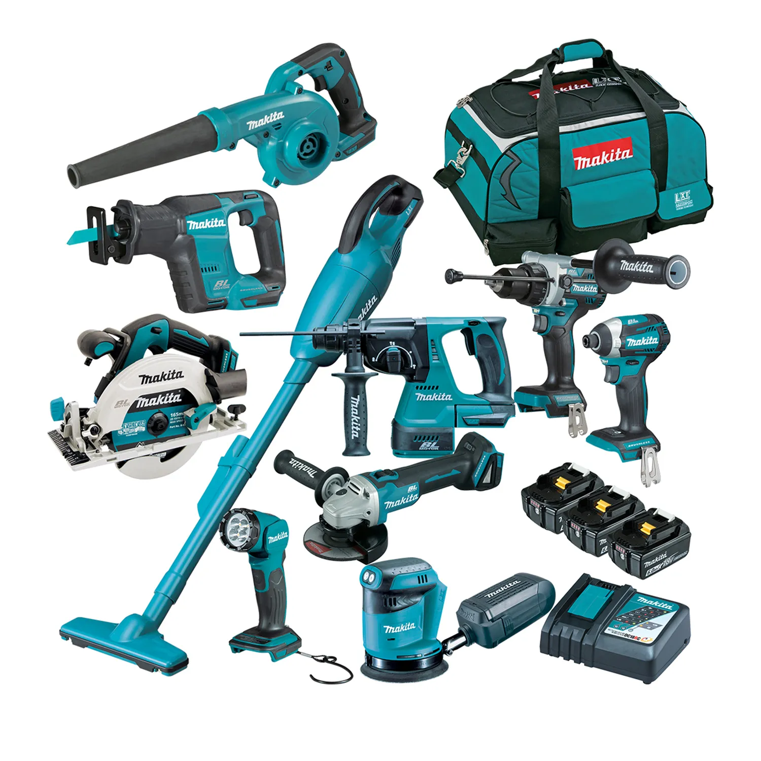 DLX1052GX1_01_01_ea5a28cb0bb498751653defc4e7286240e3b29c8_DLX1049GX1 Makita® DLX1052GX1 18V Brushless Tool Kit 10 Piece