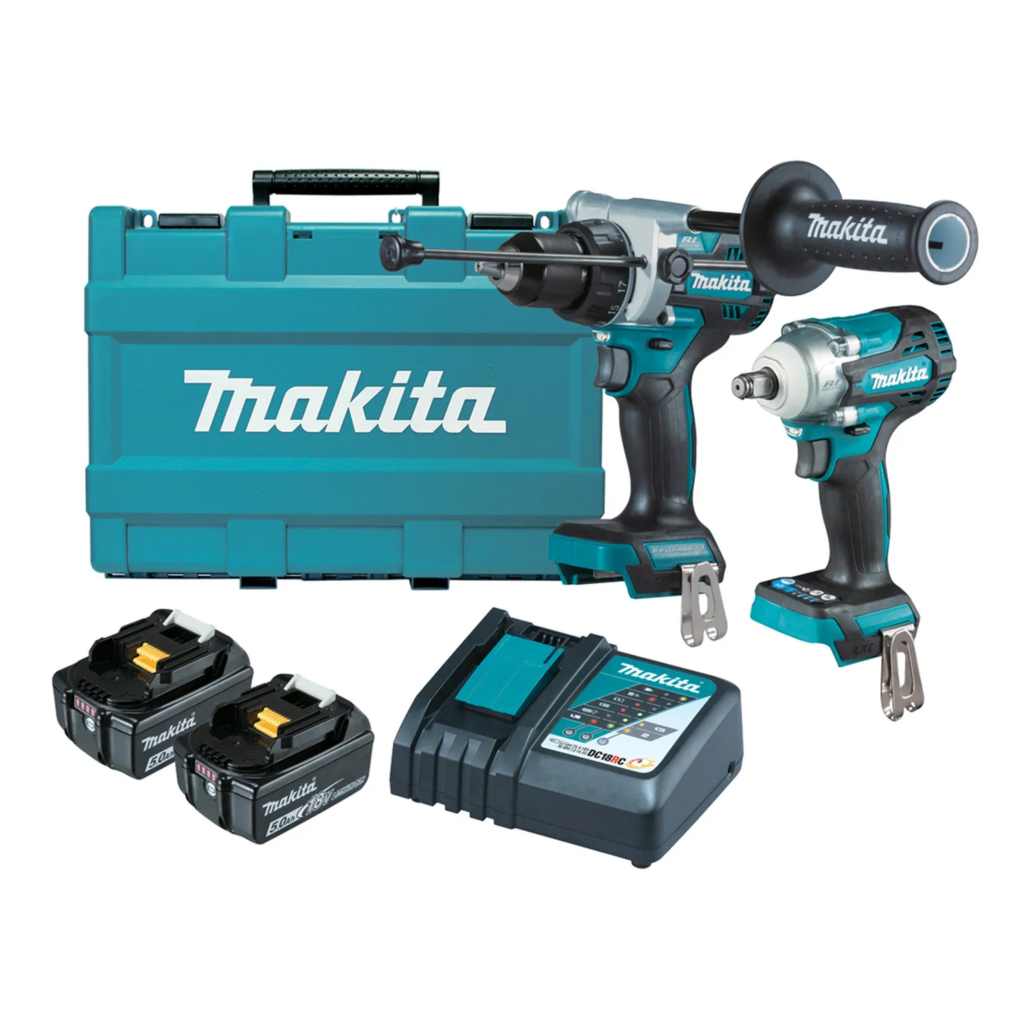 DLX2419T_01_01_a9884a7675f8564404475dfe6d49ef28c2ec2737_DLX2419T Makita® DLX2419T 18V Brushless Hammer Driver Drill & Impact Wrench Kit