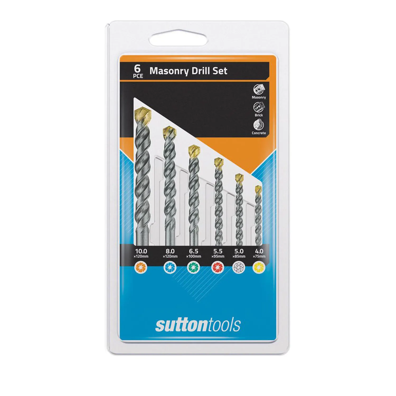 Sutton Tools Masonry Drill Bit Set Metric 6 Piece
