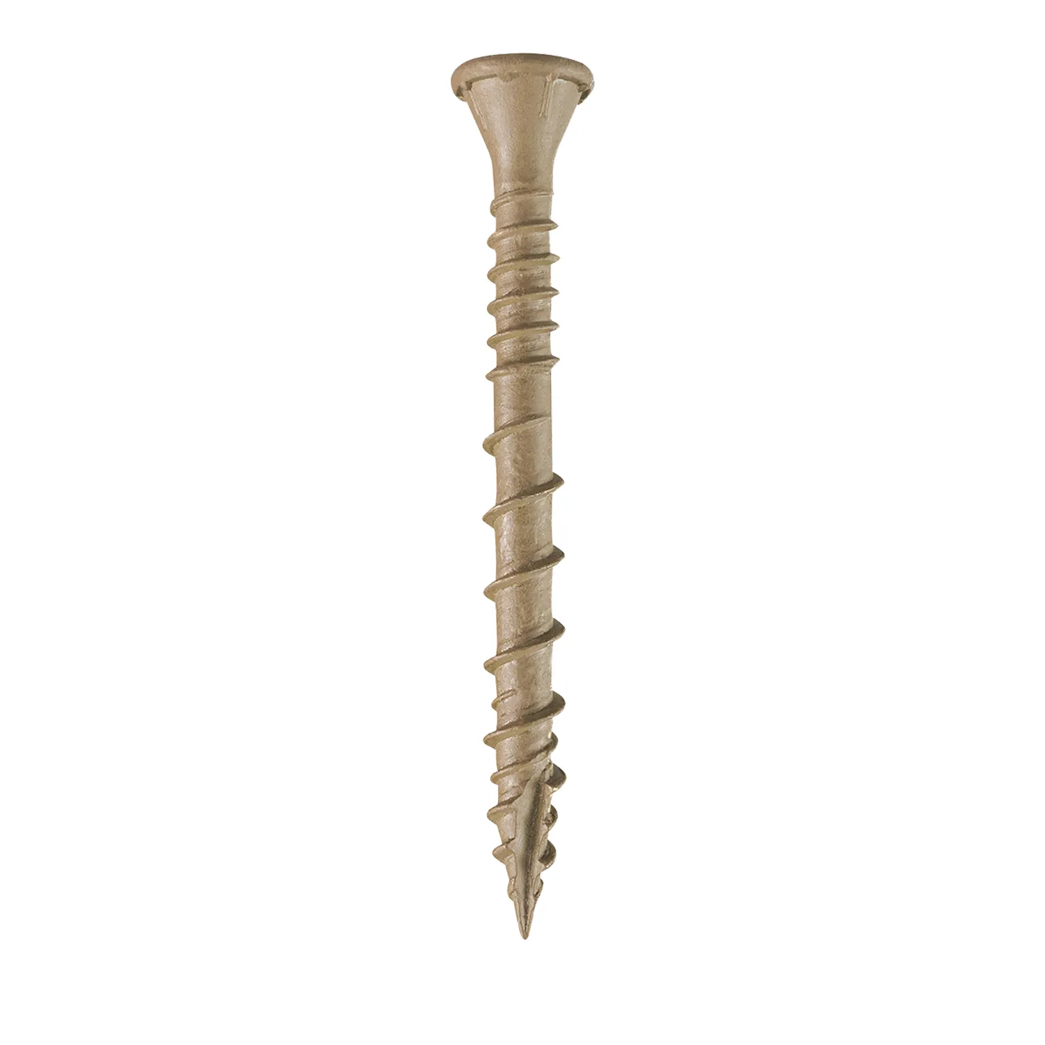DSVT212R250_01_01_a4089e41ea9f987a977ad624e3c81765b7bc10cd_DSVT212R250_0 Simpson Strong-Tie® Decking Screws Rimmed Flat Head Torx Drive Quik Guard® Tan