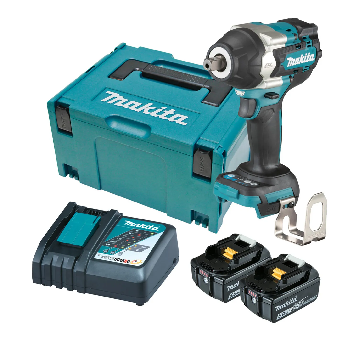 Makita® DTW701RTJ 18V Brushless 1/2" Detent Pin Impact Wrench Kit